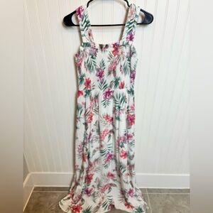entro Pink and Green Floral Maxi Dress